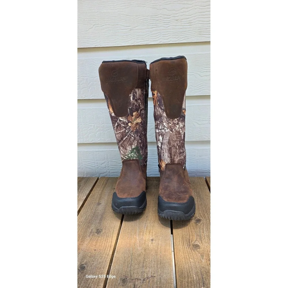 Magellan Outdoors Hunt Snake Shield Waterproof Camo Leather Hunting Boots Womens